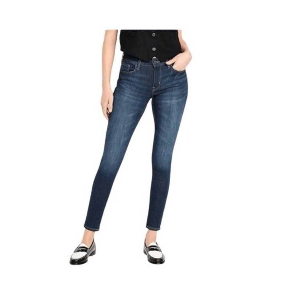 Old Navy Mid-Rise Rockstar Super-Skinny Jeans Blue Medium Stretch Denim 2